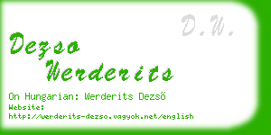 dezso werderits business card
